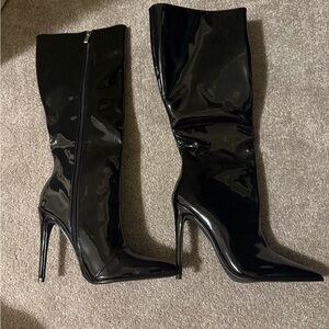 Cassie Patent Knee High Boot - Black Size 8 NEW/never worn